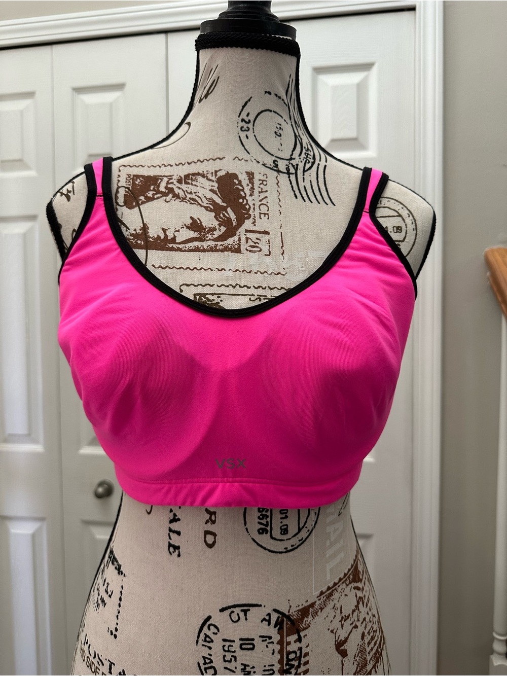 VSX Women's Hot Pink Sports Bra with Black Trim